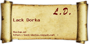 Lack Dorka névjegykártya